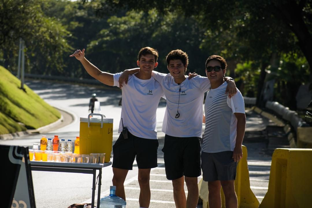 Punto de hidratación en la corrida
